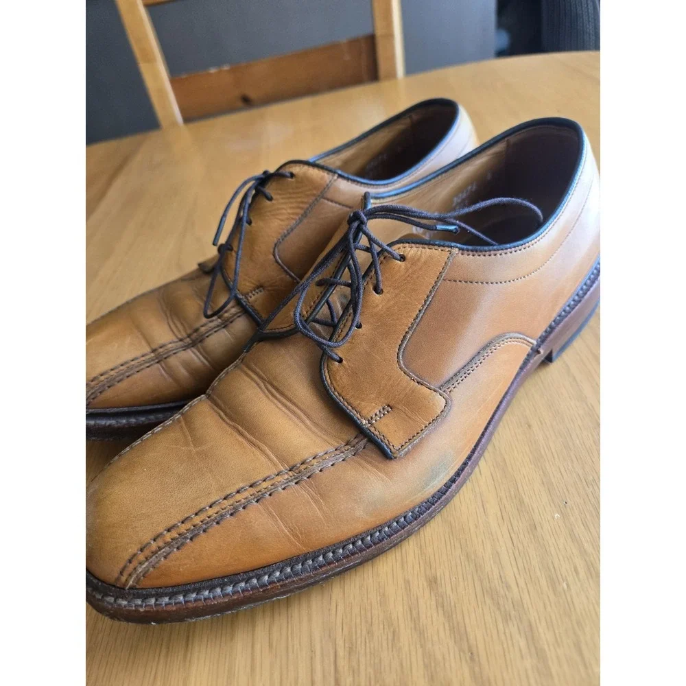 Allen Edmonds Dress Shoes Hillcrest Bicycle Toe Leather Men's 10 C Walnut Brown